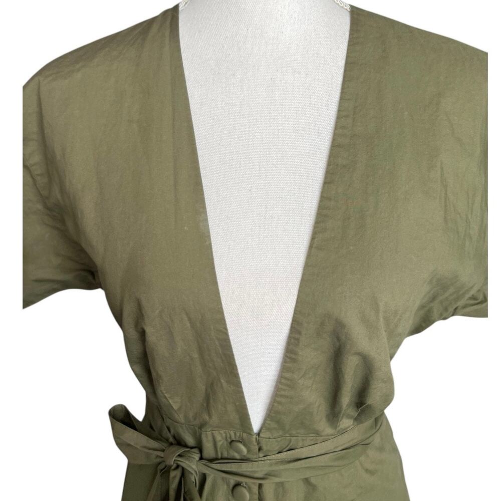 Lovers + friends green romper plunging neckline cotton size small feminine - Picture 5 of 10